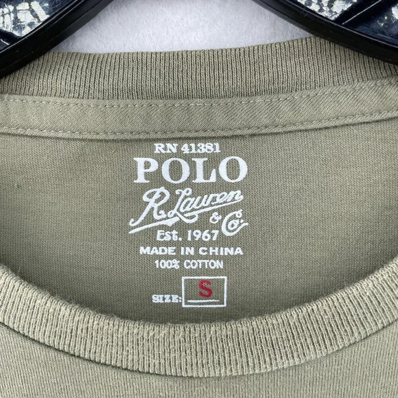 Polo Ralph Lauren T Shirt Mens S Military Green Crew Neck Short Sleeve Pullover - Picture 8 of 9